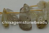 CCH403 15.5 inches 8*20mm - 10*25mm golden rutilated quartz chips beads