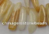 CCH408 15.5 inches 6*20mm - 7*30mm yellow jade chips beads