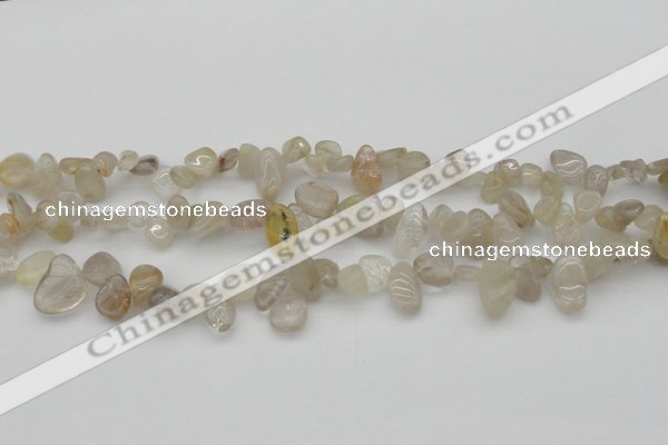 CCH622 15.5 inches 6*8mm - 10*14mm golden rutilated quartz chips beads