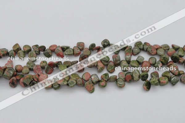 CCH636 15.5 inches 6*8mm - 10*14mm unakite gemstone chips beads