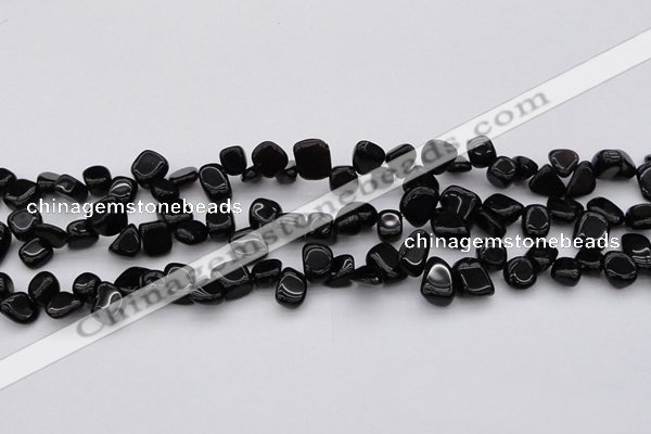 CCH640 15.5 inches 6*8mm - 10*14mm black agate chips beads