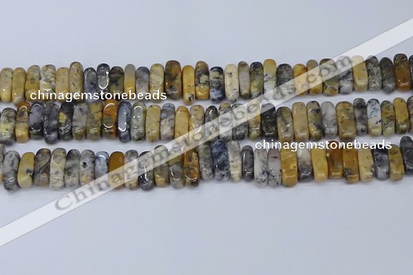 CCH712 15.5 inches 5*10mm - 5*15mm black moss opal chips beads