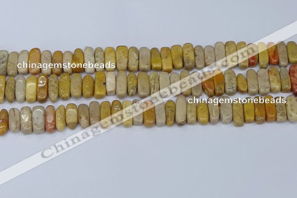 CCH713 15.5 inches 5*10mm - 5*15mm fossil coral chips beads