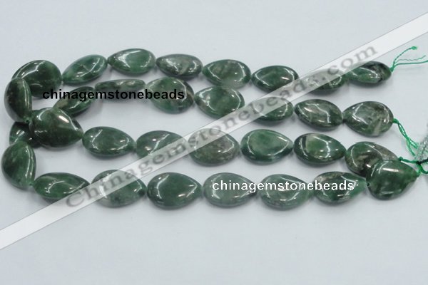 CCJ07 15.5 inches 18*25mm flat teardrop natural African jade beads