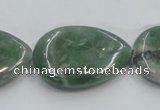 CCJ08 15.5 inches 22*30mm flat teardrop natural African jade beads