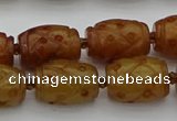 CCJ324 15.5 inches 12*16mm - 13*18mm carved drum China jade beads