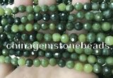 CCJ337 15.5 inches 6mm faceted round China green jade beads