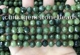 CCJ338 15.5 inches 8mm faceted round China green jade beads