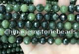 CCJ339 15.5 inches 10mm faceted round China green jade beads