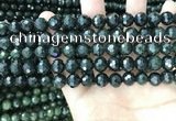 CCJ343 15.5 inches 6mm faceted round dark green jade beads