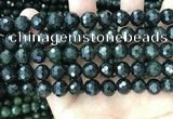 CCJ345 15.5 inches 10mm faceted round dark green jade beads