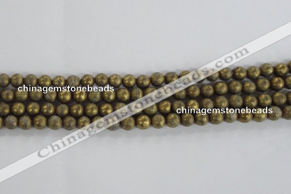 CCJ351 15.5 inches 8mm carved round plated China jade beads