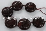 CCJ362 40mm carved coin China jade beads wholesale