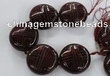 CCJ363 44mm carved coin China jade beads wholesale