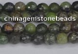 CCJ420 15.5 inches 4mm faceted round dendritic green jade beads