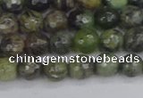 CCJ421 15.5 inches 6mm faceted round dendritic green jade beads