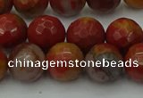 CCJ463 15.5 inches 10mm faceted round colorful jasper beads