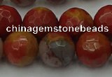 CCJ465 15.5 inches 14mm faceted round colorful jasper beads