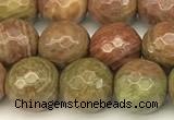 CCJ481 15 inches 6mm faceted round rainbow jasper beads