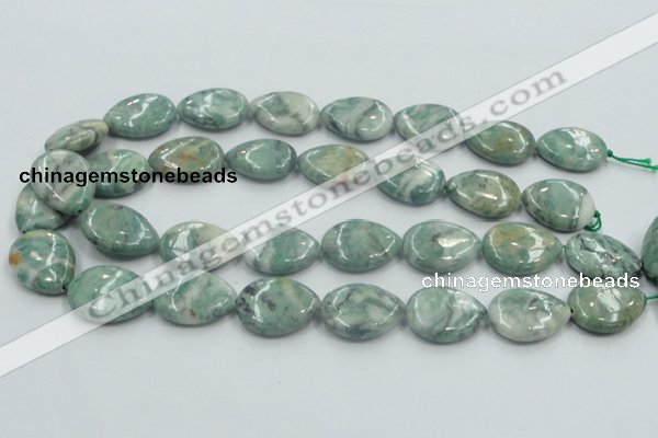 CCJ52 15.5 inches 18*25mm flat teardrop African jade gemstone beads