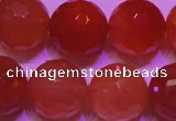 CCL55 15 inches 12mm faceted round carnelian gemstone beads