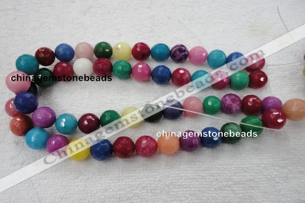 CCN1003 15.5 inches 8mm faceted round multi colored candy jade beads