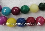 CCN1004 15.5 inches 10mm faceted round multi colored candy jade beads