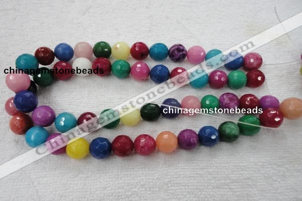 CCN1005 15.5 inches 12mm faceted round multi colored candy jade beads