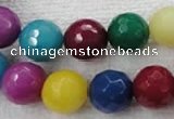 CCN1007 15.5 inches 16mm faceted round multi colored candy jade beads