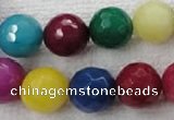 CCN1008 15.5 inches 18mm faceted round multi colored candy jade beads