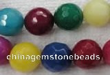 CCN1009 15.5 inches 20mm faceted round multi colored candy jade beads