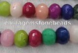 CCN1011 15.5 inches 8*12mm faceted rondelle multi colored candy jade beads