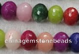 CCN1014 15.5 inches 12*16mm faceted rondelle multi colored candy jade beads