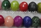 CCN1015 15.5 inches 13*18mm faceted rondelle multi colored candy jade beads