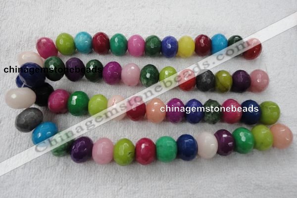 CCN1015 15.5 inches 13*18mm faceted rondelle multi colored candy jade beads