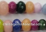 CCN1018 4*6mm - 13*18mm faceted rondelle multi colored candy jade beads