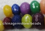 CCN1019 4*6mm - 13*18mm faceted rondelle multi colored candy jade beads