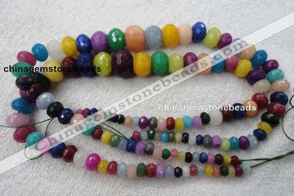 CCN1019 4*6mm - 13*18mm faceted rondelle multi colored candy jade beads