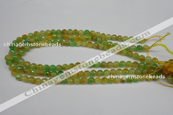 CCN1293 15.5 inches 8mm faceted round rainbow candy jade beads