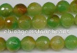 CCN1294 15.5 inches 10mm faceted round rainbow candy jade beads