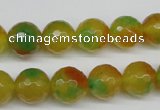 CCN1295 15.5 inches 12mm faceted round rainbow candy jade beads