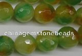 CCN1296 15.5 inches 14mm faceted round rainbow candy jade beads