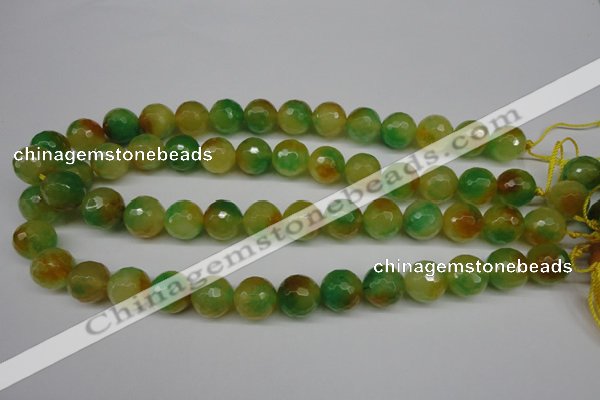 CCN1296 15.5 inches 14mm faceted round rainbow candy jade beads