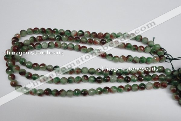 CCN1303 15.5 inches 8mm faceted round rainbow candy jade beads