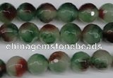 CCN1304 15.5 inches 10mm faceted round rainbow candy jade beads