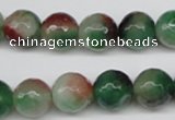 CCN1305 15.5 inches 12mm faceted round rainbow candy jade beads