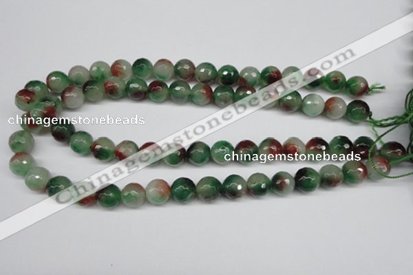 CCN1305 15.5 inches 12mm faceted round rainbow candy jade beads