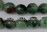 CCN1306 15.5 inches 14mm faceted round rainbow candy jade beads