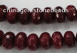 CCN1355 15.5 inches 8*12mm faceted rondelle candy jade beads