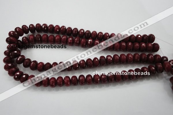 CCN1355 15.5 inches 8*12mm faceted rondelle candy jade beads